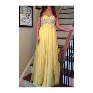 Yellow Sherri Hill Formal Sequin Dress